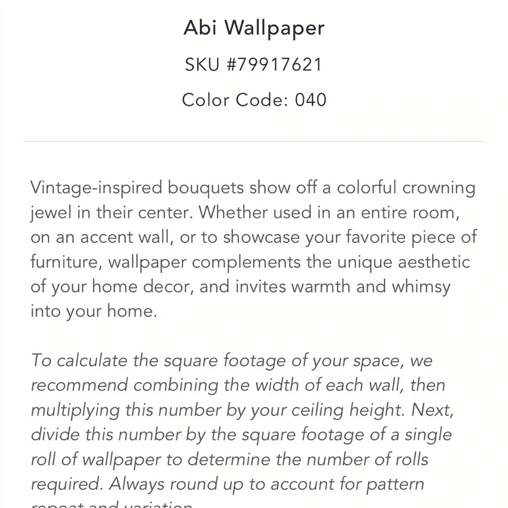 3 X Rolls - Anthropologie Abi Wallpaper